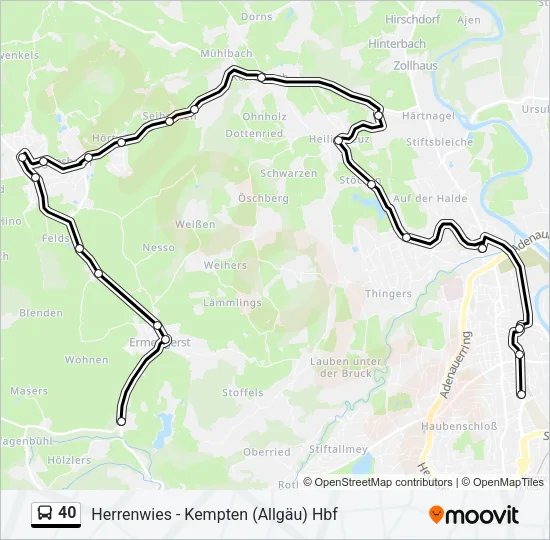 40 Bus Line Map
