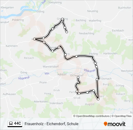 44C Bus Line Map