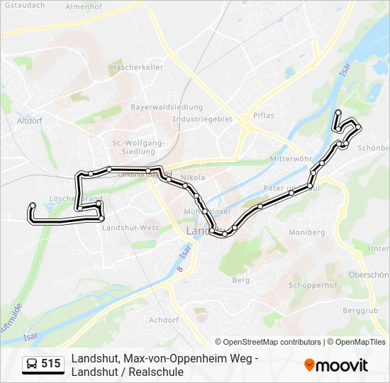 Автобус 515: карта маршрута