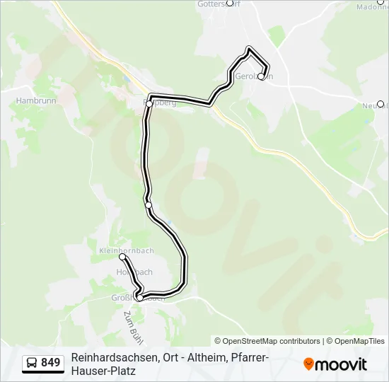 849 Bus Line Map