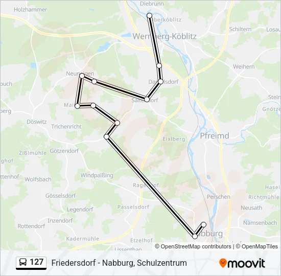 127 Bus Line Map