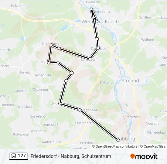 127 Bus Line Map