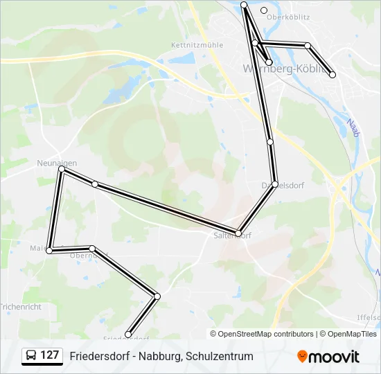 127 Bus Line Map