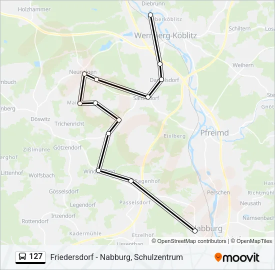 127 Bus Line Map