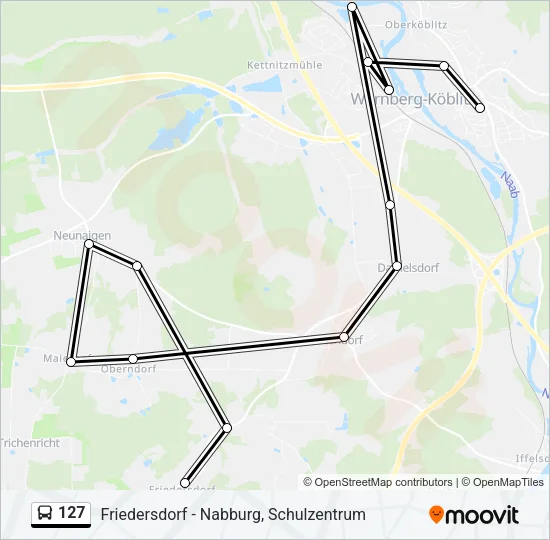 127 Bus Line Map