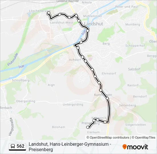 562 Bus Line Map