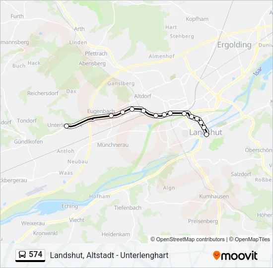 574 Bus Line Map