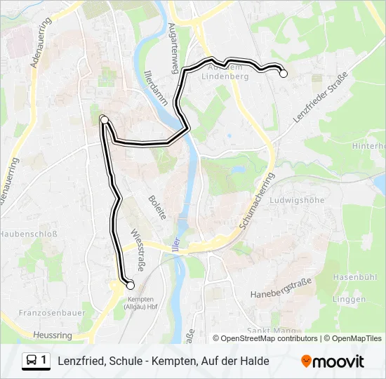 1 Bus Line Map