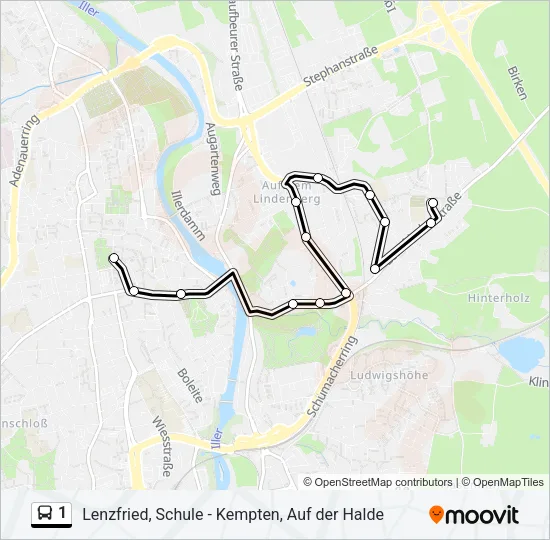 1 Bus Line Map