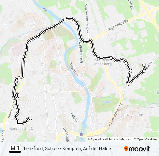 Buslinie 1 Karte