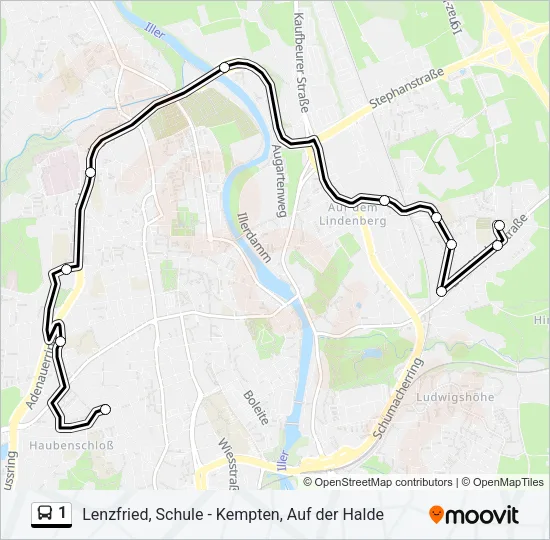 1 Bus Line Map