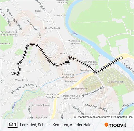1 Bus Line Map