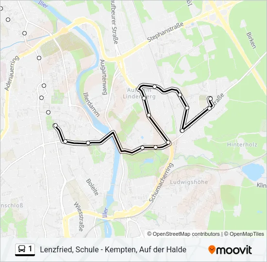 1 Bus Line Map