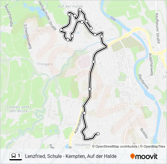 1 Bus Line Map