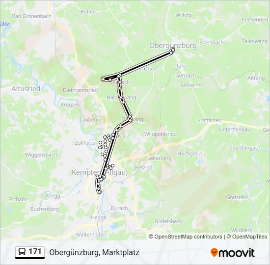 Автобус 171: карта маршрута