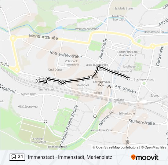 Автобус 31: карта маршрута