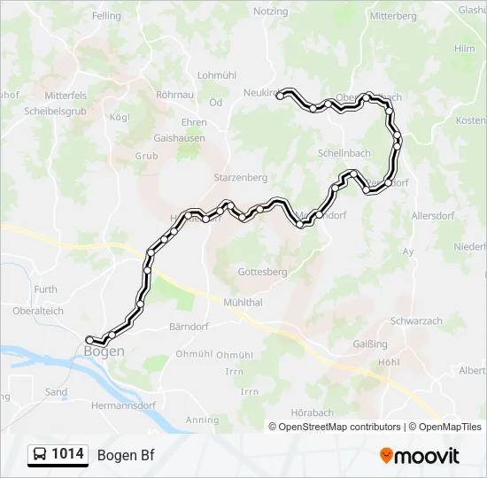 1014 Bus Line Map