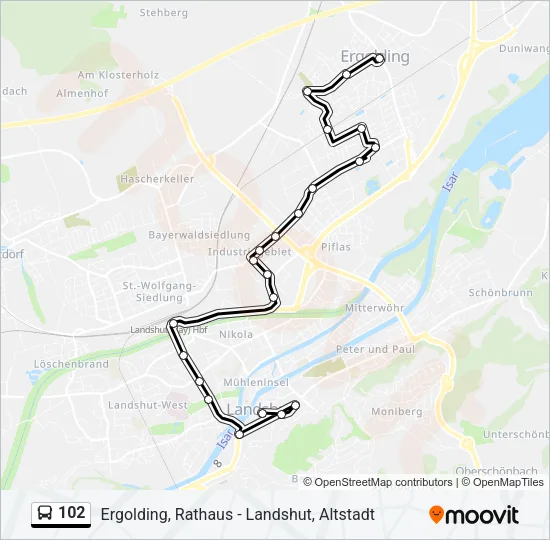 102 Bus Line Map