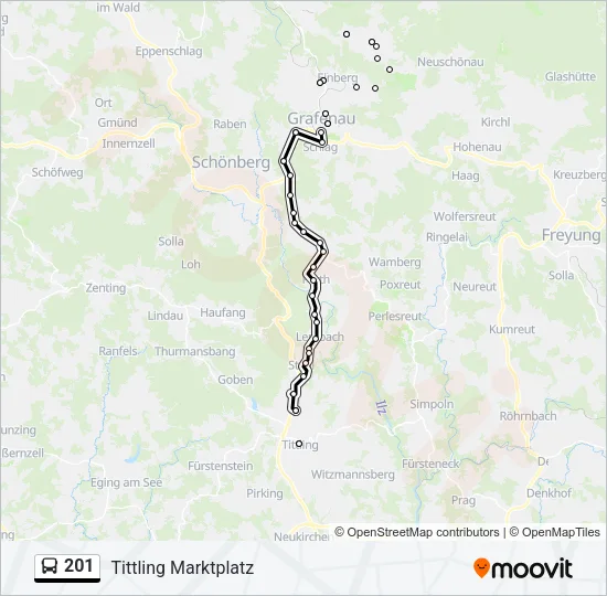 201 Bus Line Map