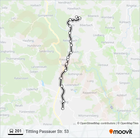 201 Bus Line Map