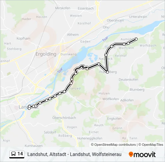 14 Bus Line Map
