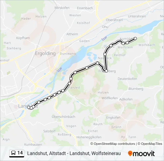 14 Bus Line Map