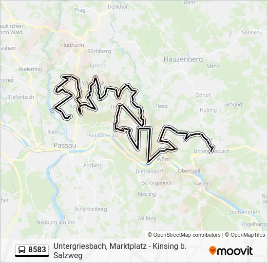Автобус 8583: карта маршрута