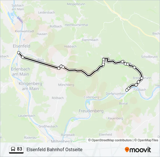 83 Bus Line Map