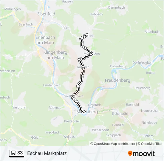 83 Bus Line Map