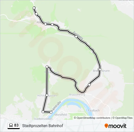 83 Bus Line Map