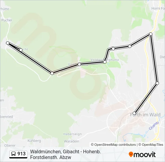 913 Bus Line Map