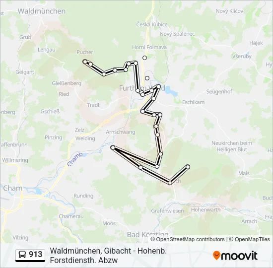 913 Bus Line Map