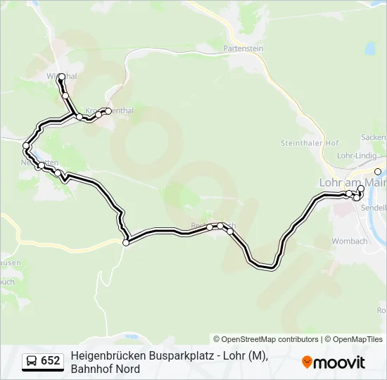 Автобус 652: карта маршрута
