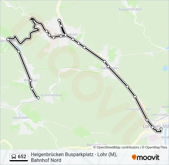 Автобус 652: карта маршрута