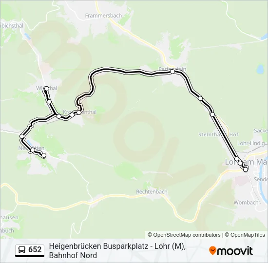 Автобус 652: карта маршрута