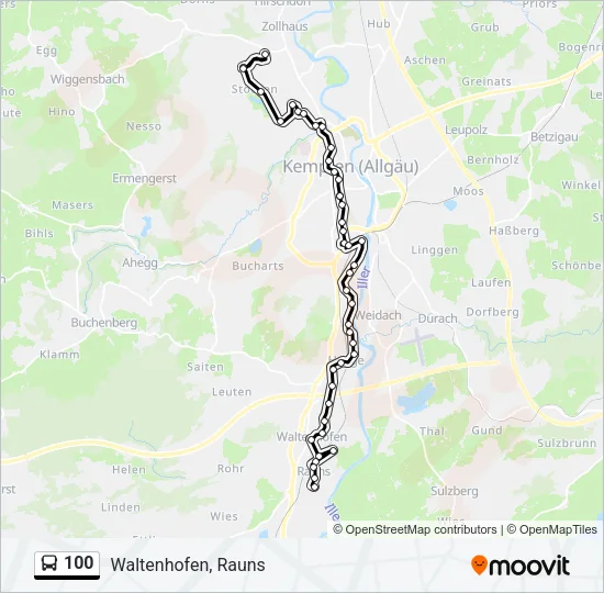100 Bus Line Map