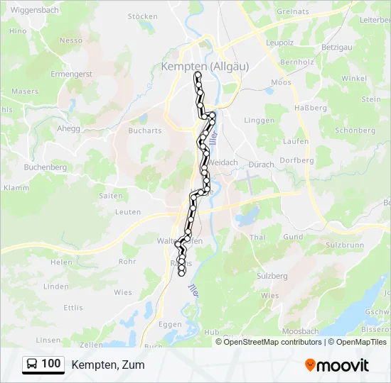 100 Bus Line Map