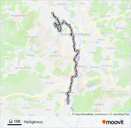 100 Bus Line Map