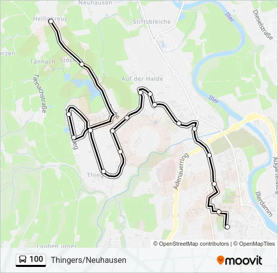 100 Bus Line Map