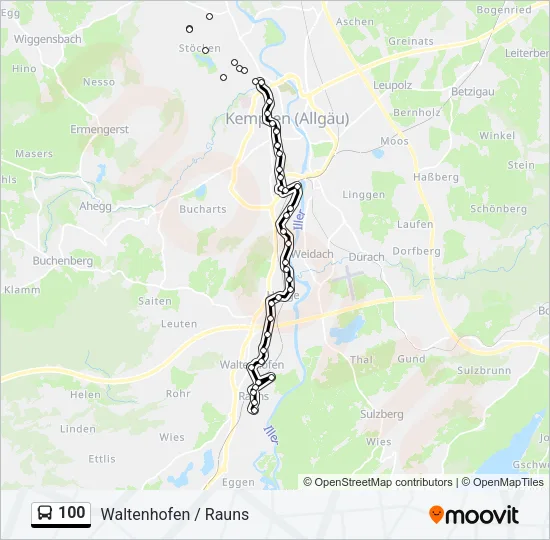 100 Bus Line Map