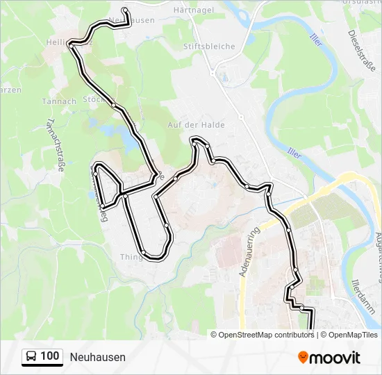 Автобус 100: карта маршрута