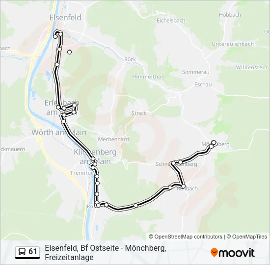 61 Bus Line Map