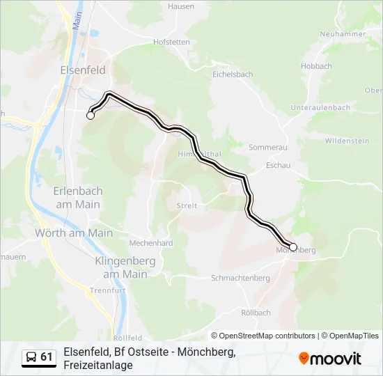 61 Bus Line Map