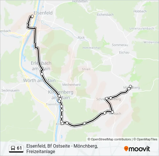 61 Bus Line Map