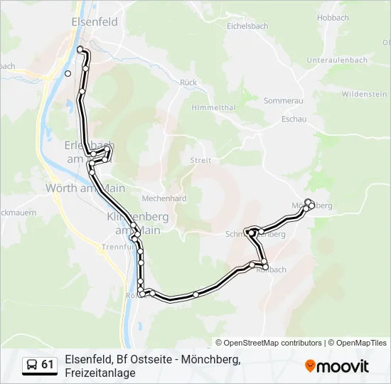 61 Bus Line Map