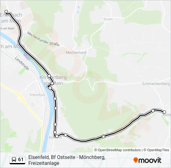 61 Bus Line Map