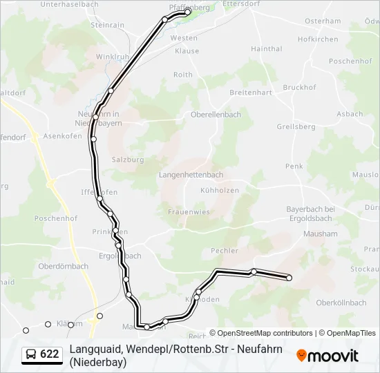 622 Bus Line Map