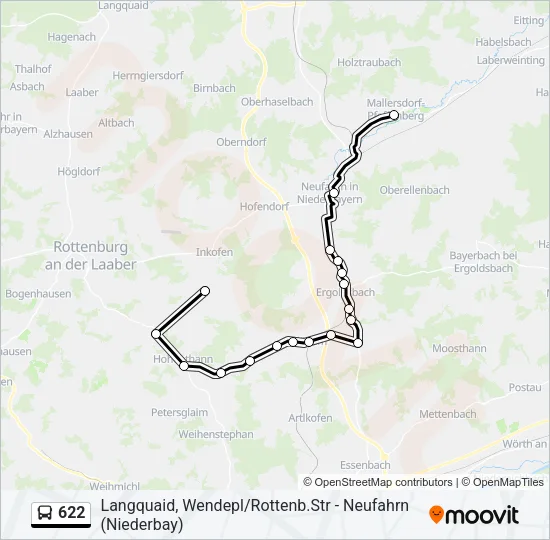 622 Bus Line Map