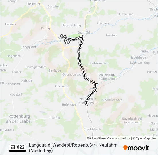 622 Bus Line Map