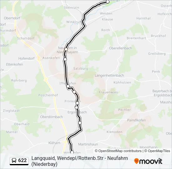 622 Bus Line Map